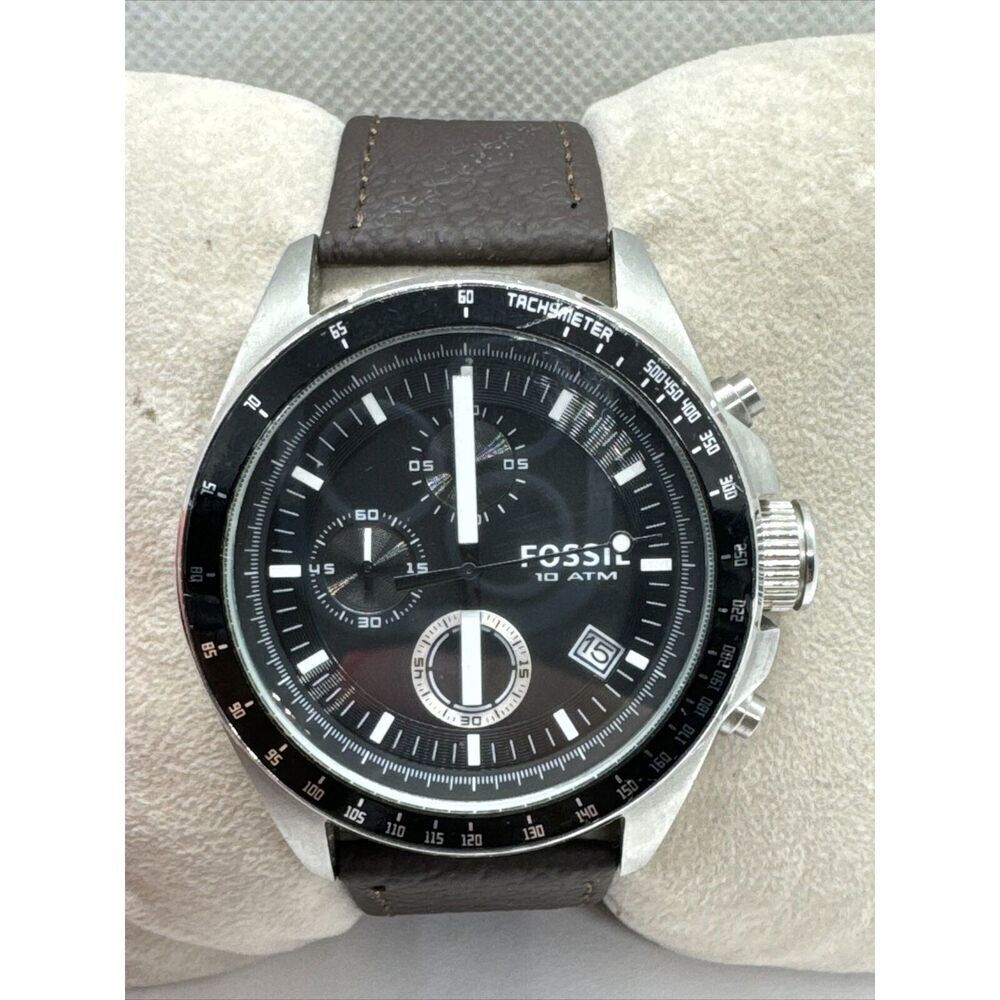 Fossil Decker CH2573 Men's Brown Leather Analog Dial Chronograph Watch AEA256